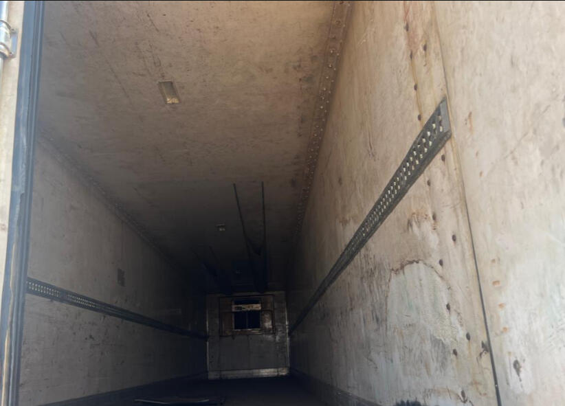 Interior of a large trailer
